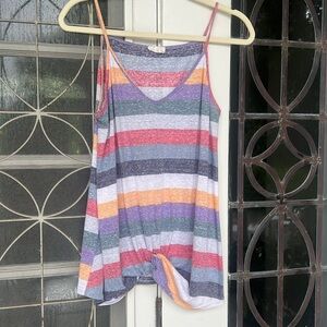 Like new, BiBi stripes tank, wrap front, size M